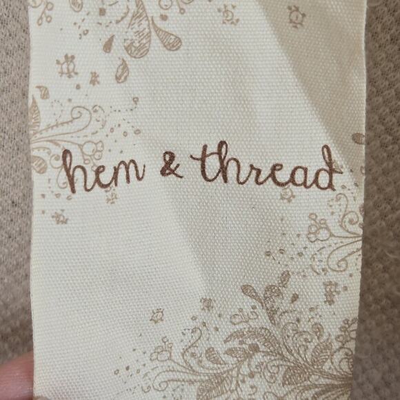 Hem & Thread Soft Sherpa Open Vest Ivory W Black Piping NWT Large LAGENLOOK BOHO - Picture 5 of 7